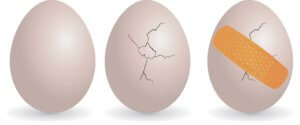 egg, broken egg, bandaged egg